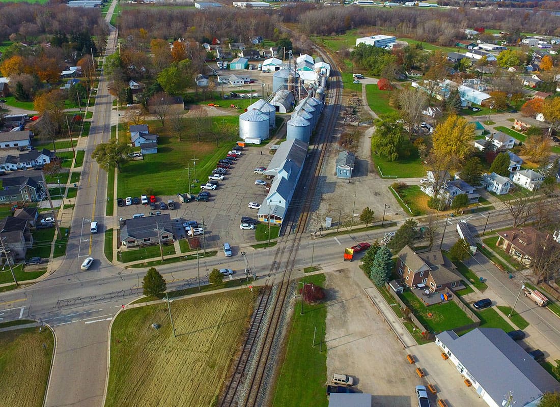 Gladwin, MI - Aerial View of a Small Town in Michigan